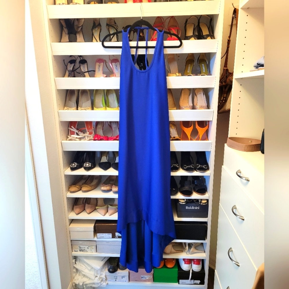 BCBG long flowey blue dress